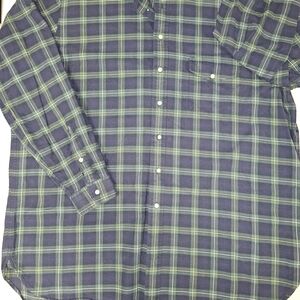 Ralph Lauren 2XLT Blue and Green Checkered Shirt With Pocket